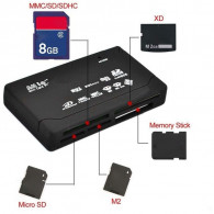 Lecteur De Carte Mémoire All In One USB Noir en Tunisie