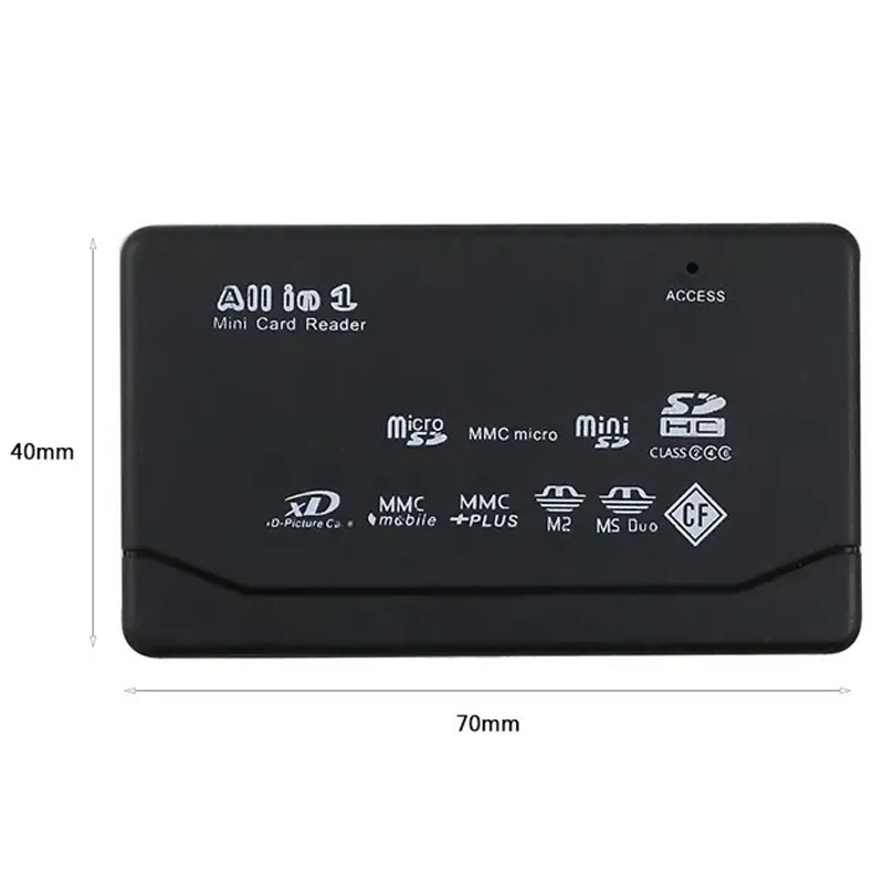 Lecteur De Carte Mémoire All In One USB Noir en Tunisie