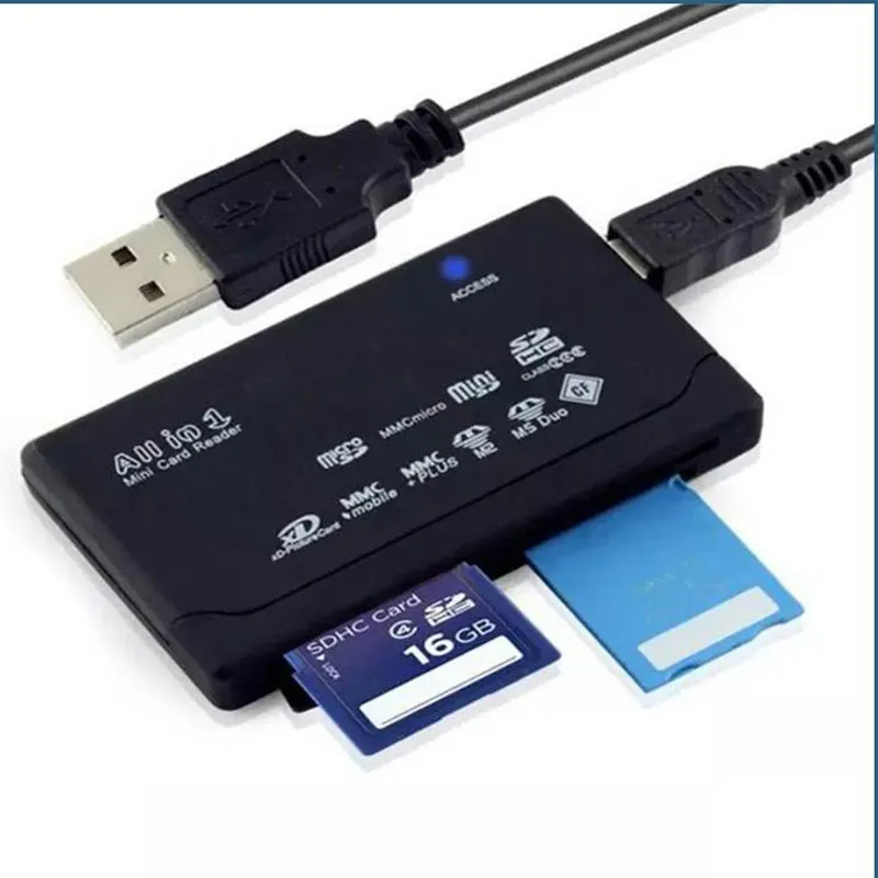 Lecteur De Carte Mémoire All In One USB Noir en Tunisie