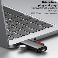 Lecteur De Carte Mémoire OTG 7en1 USB + Type-C + Micro USB Noir EN Tunisie Lecteur De Carte Mémoire OTG 7en1 USB + Type-C + Micro USB Noir EN Tunisie