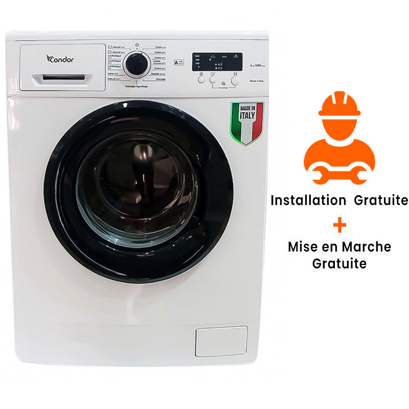 MACHINE À LAVER FRONTALE CONDOR 7 KG Blanc (CON-G710) en Tunisie