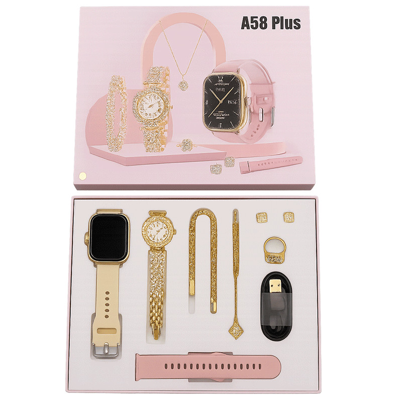 Montre Connectée 8en1 A58 Plus Rose en Tunisie