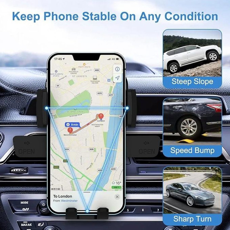 Support Voiture Pour Smartphone Air Outlet RT-606 Noir en Tunisie