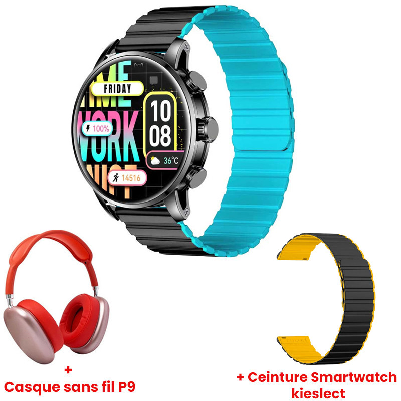 Montre Connectée Kieslect Smart Calling Watch Kr2 Noir Montre Connectée Kieslect Smart Calling Watch Kr2 Noir