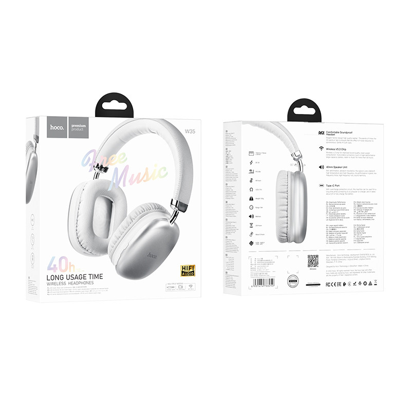 Casque Sans Fil Hoco W35 Silver En Tunisie