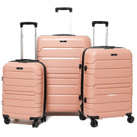 Set De 3 Valises Incassable Avec Roues Démontables Rose en Tunisie