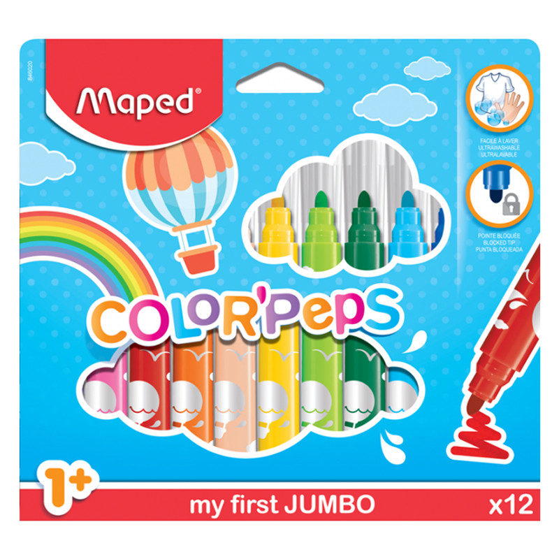 Pack De 12 Feutres Fibracolor Jumbo Multicolore En Tunisie Pack De 12 Feutres Fibracolor Jumbo Multicolore En Tunisie