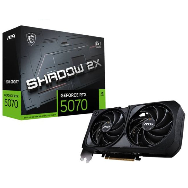 Carte Graphique Gaming MSI GeForce RTX 5070 12Go GDDR7 Shadow 2X OC en Tunisie