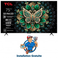 TV TCL C6K 75" 4K UHD Smart TV MiniLED Noir en Tunisie