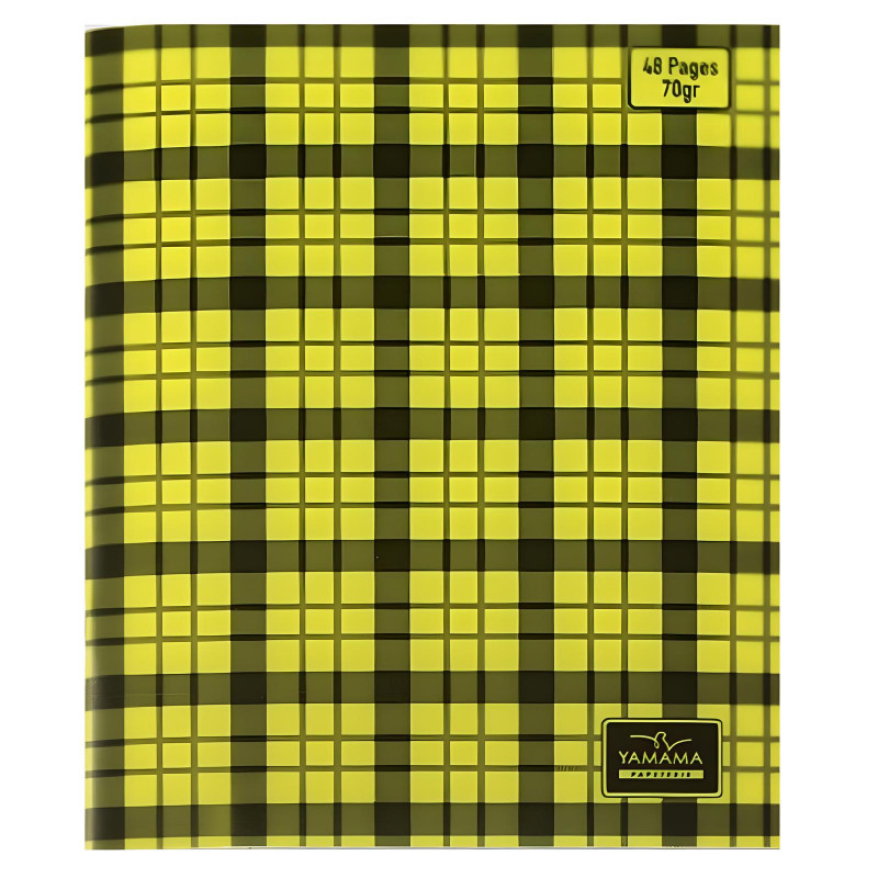 Cahier Piqure Yamama à Carreau 48 Pages 17 x 22cm 70G Jaune en Tunisie
