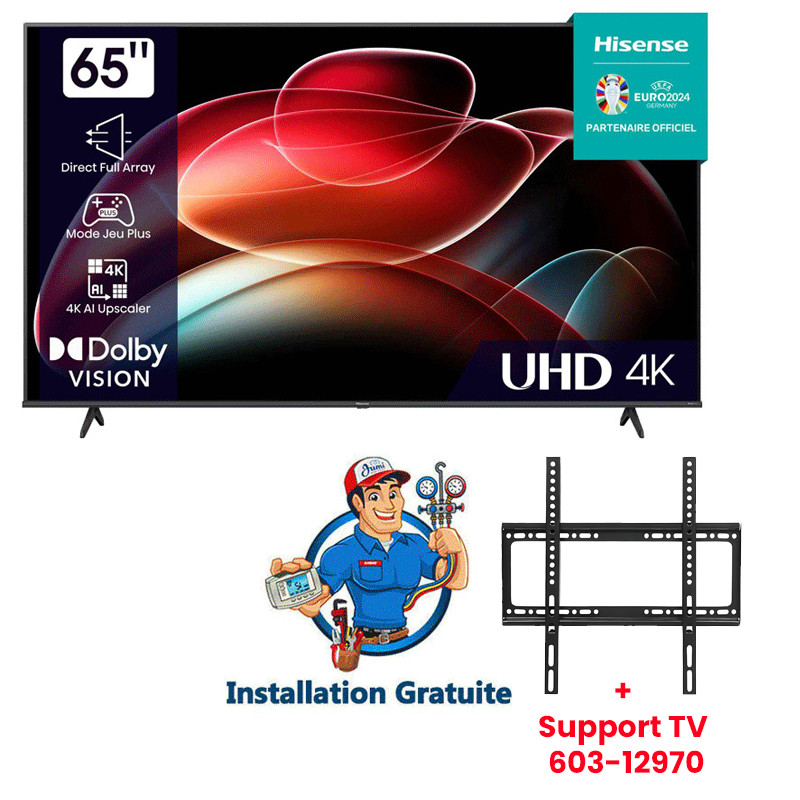 Tv Hisense 65A6K 65" UHD 4K Smart Tv Noir Tv Hisense 65A6K 65" UHD 4K Smart Tv Noir