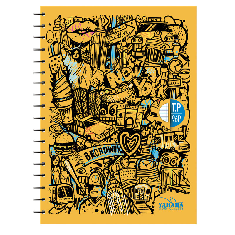 Cahier TP Spirale Yamama 96Pages 21 x 29.7cm 90G Assorties En Tunisie