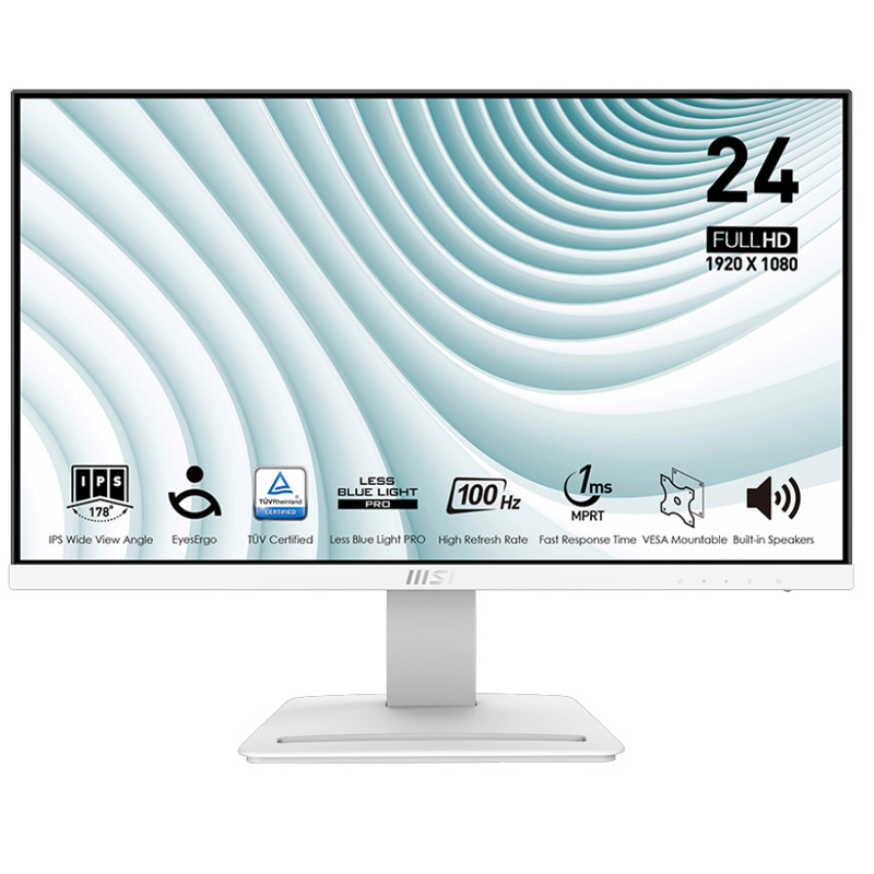 Ecran MSI PRO MP243XW 24'' FHD 100Hz IPS Blanc en Tunisie