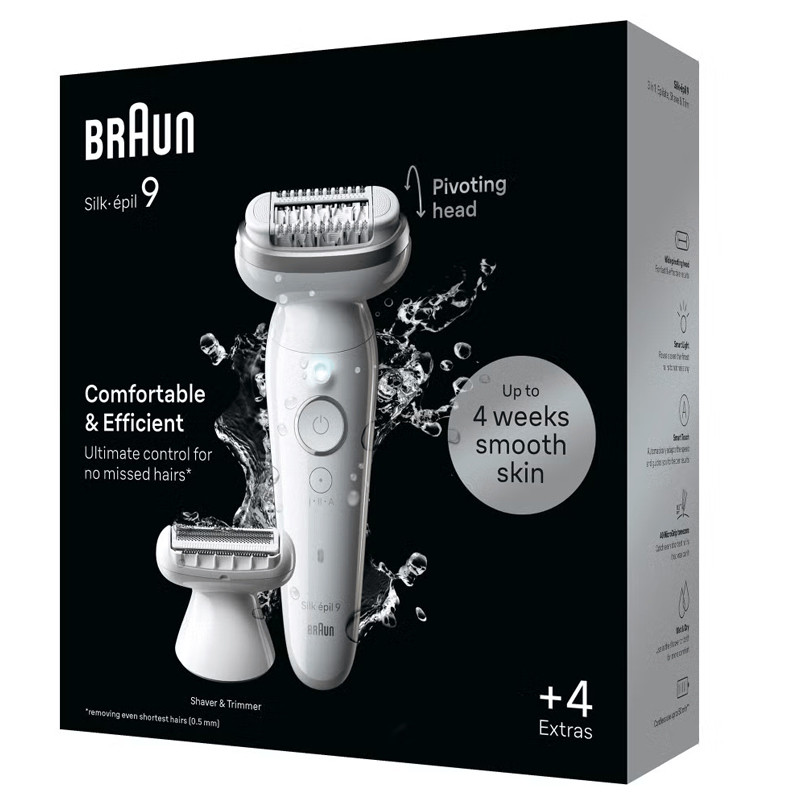 Épilateur Braun Silk Epil 9 We t& Dry SES9-041Silver En Tunisie