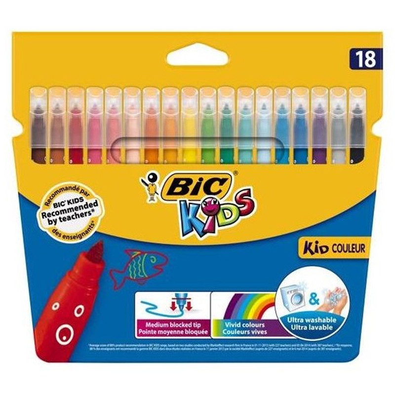 Pack De 18 Feutres Bic Kids Multicolore En Tunisie Pack De 18 Feutres Bic Kids Multicolore En Tunisie