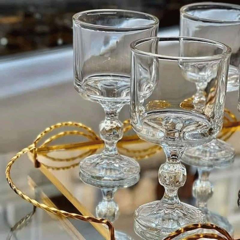 Coffret De 6 Coupes Azur Glass Lux Diamond 28cl Transparent en Tunisie