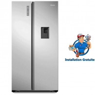 Réfrigérateur Side By Side Hisense RS3P518NMC 519 Litres Inverter Nofrost Inox EN Tunisie