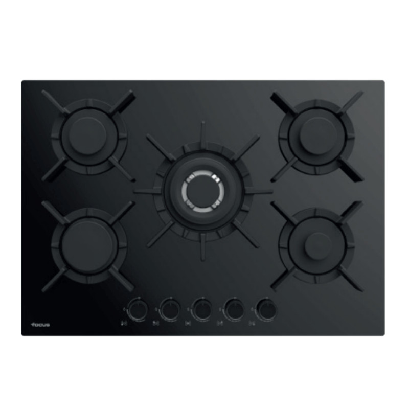Plaque De Cuisson Focus 70Cm 5 Feux Vitro Noir (F.417B) Plaque De Cuisson Focus 70Cm 5 Feux Vitro Noir (F.417B)