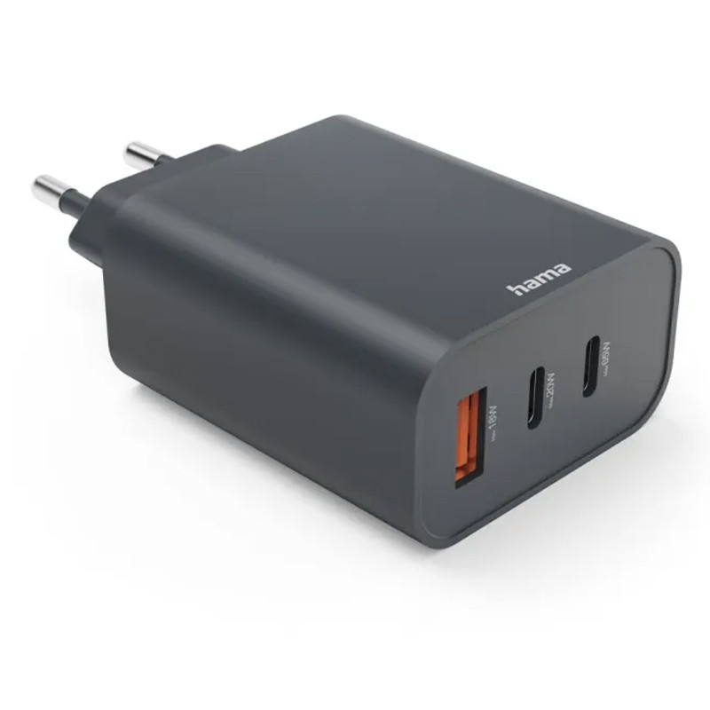 Adaptateur Chargeur Hama 2 Ports Type-C 65W Noir en Tunisie