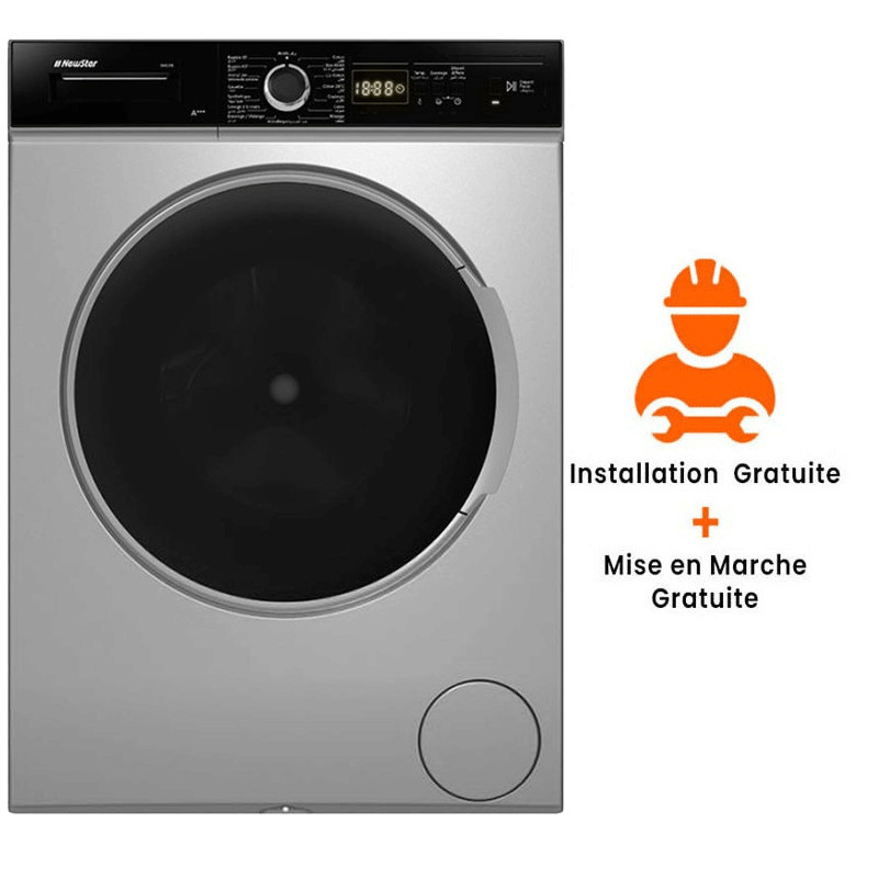 Machine à Laver Newstar MFA0910DS 9Kg Silver en Tunisie Machine à Laver Newstar MFA0910DS 9Kg Silver en Tunisie