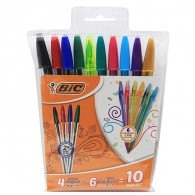 Pochette de 10 Stylo Bic  6 Fashion + 4 Original 1.0mm Assorties En Tunisie