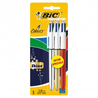 3 Stylo a Bille Rétractable Bic Shine 1mm 4 Couleurs En Tunisie