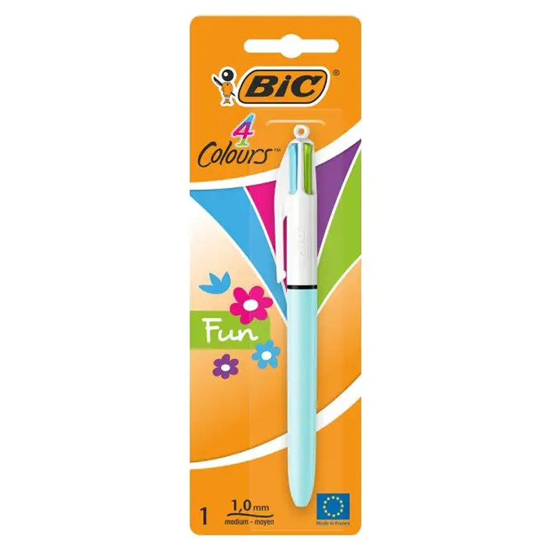 Stylo a Bille Rétractable Bic Fun 1mm 4 Couleurs En Tunisie