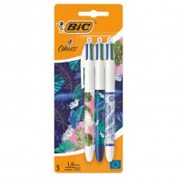 3 Stylo a Bille Rétractable Bic Fleurs 1mm 4 Couleurs En Tunisie