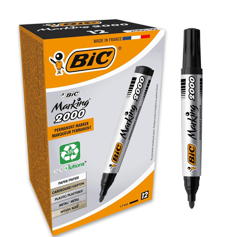 Pack De 12 Marqueur Bic Marking 2000 Ecolutions Noir en Tunisie Pack De 12 Marqueur Bic Marking 2000 Ecolutions Noir en Tunisie