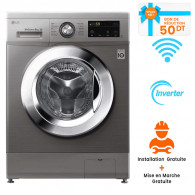 Machine à Laver Frontale LG FH2J3TNG5P 8Kg Direct Drive - Silver en Tunisie