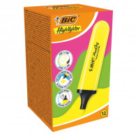 Pochette De 12 Surligneurs Bic Highlighter Jaune en Tunisie