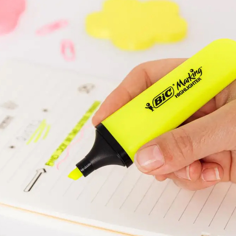 Pack de 2 Surligneurs Bic Highlighter Jaune En Tunisie