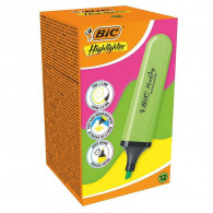 Pochette De 12 Surligneurs Bic Highlighter Vert En Tunisie