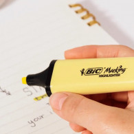Pochette De 12 Surligneurs Bic Highlighter Jaune Pastel en Tunisie