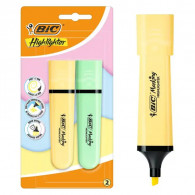 Pack de 2 Surligneurs Bic Highlighter Pastel Assorties En Tunisie