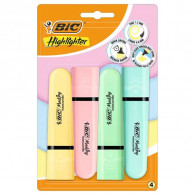 Pack de 4 Surligneurs Bic Highlighter Pastel Assorties En Tunisie