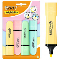 Pack de 4 Surligneurs Bic Highlighter Pastel Assorties En Tunisie