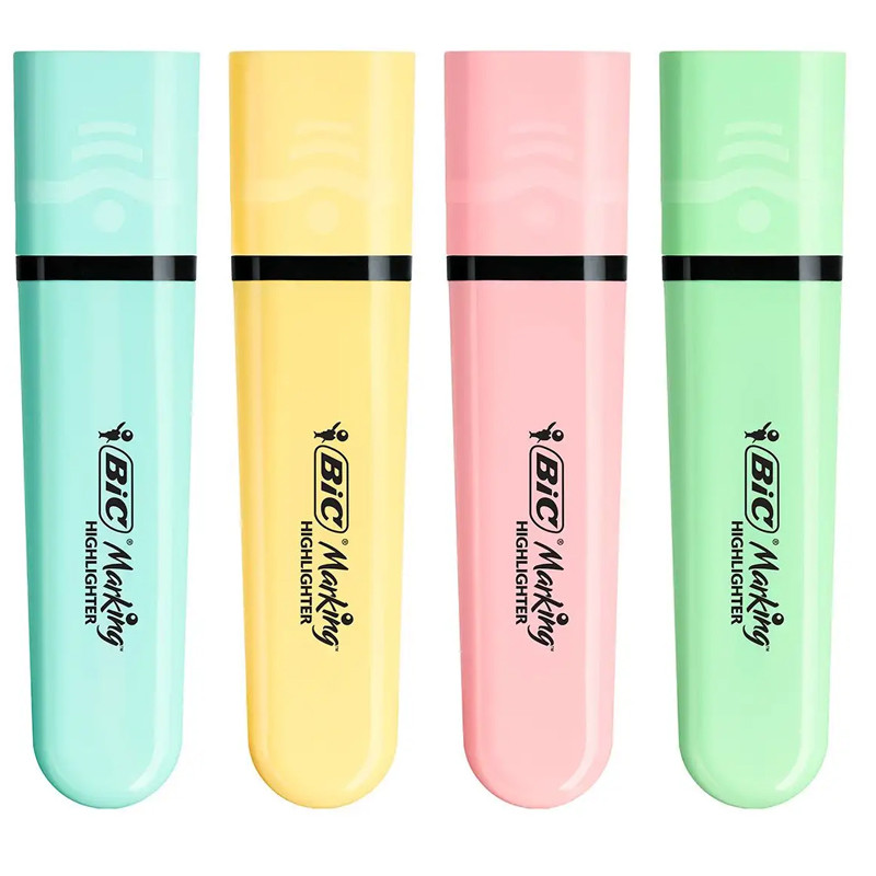 Pack de 4 Surligneurs Bic Highlighter Pastel Assorties En Tunisie