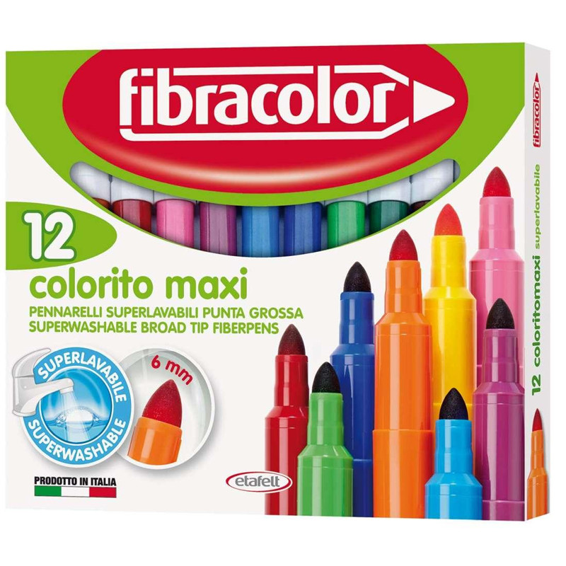 Pack De 12 Feutres Fibracolor Jumbo Multicolore En Tunisie