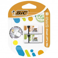 2 Gommes Bic Mini Plast Office Blanc en Tunisie