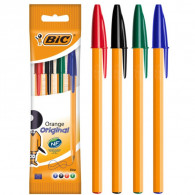 Pochette de 4 Stylo Bic Orange Fine 0.8mm Assorties En Tunisie