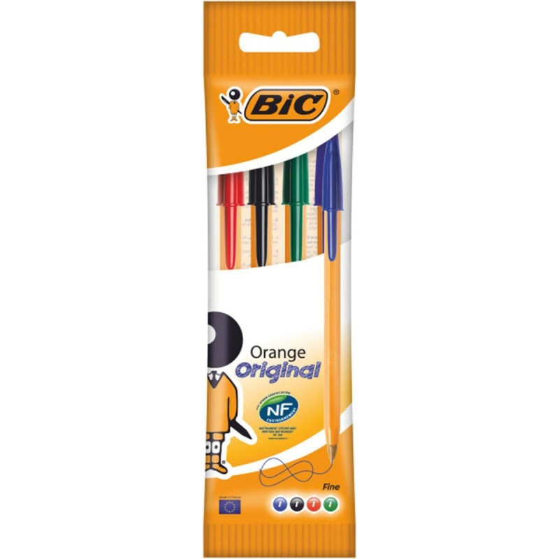 Pochette de 4 Stylo Bic Orange Fine 0.8mm Assorties En Tunisie