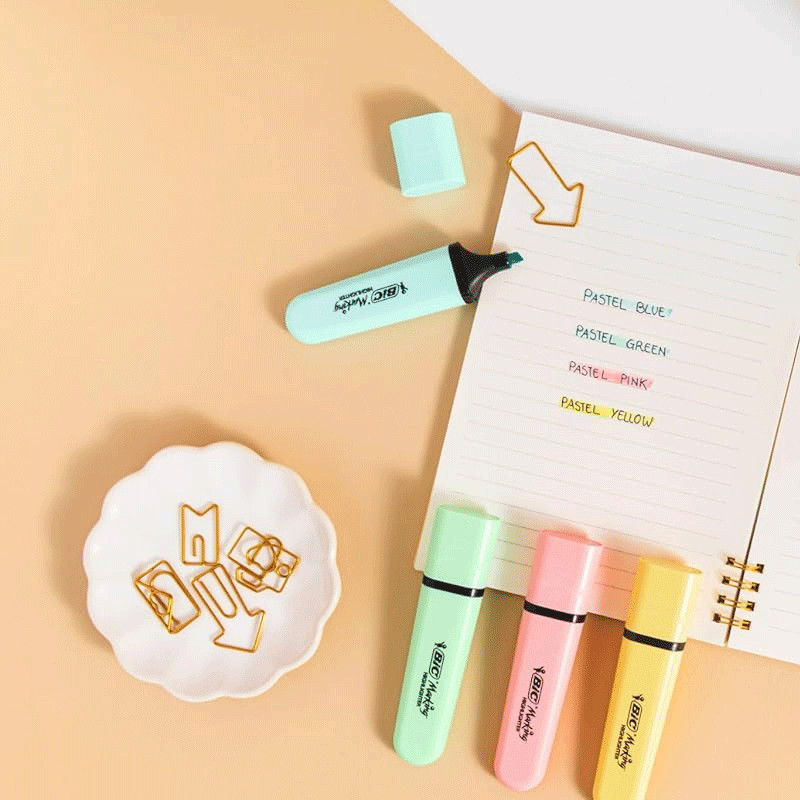 Pochette De 12 Surligneurs Bic Highlighter Jaune en Tunisie