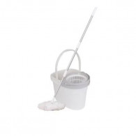 Vadrouille rotative à essorage avec le seau - Easy Mop - Blanc Vadrouille rotative à essorage avec le seau - Easy Mop - Blanc