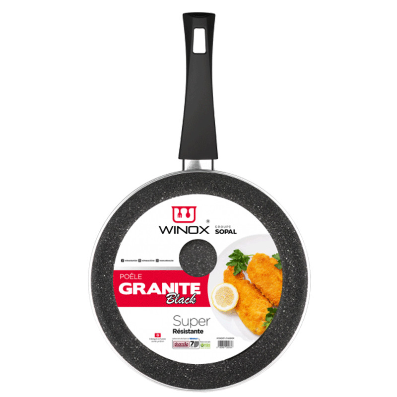 Poêle Winox Série Granite Black 30CM Noir EN Tunisie Poêle Winox Série Granite Black 30CM Noir EN Tunisie