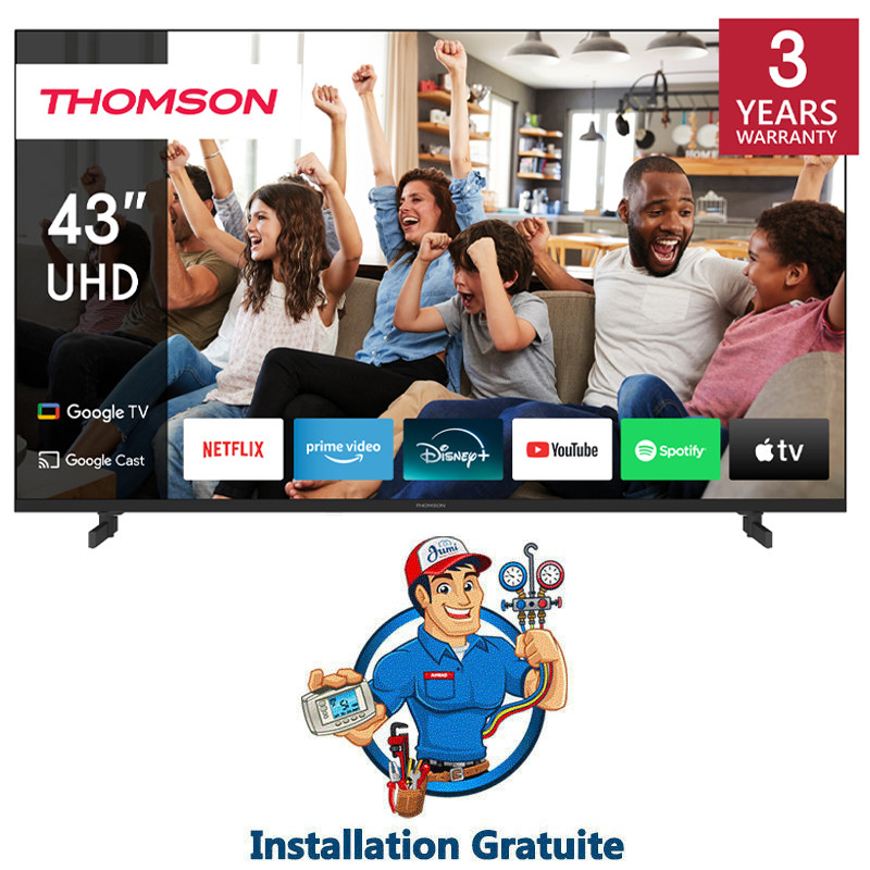 TV Thomson 43" 43UG4S14 UHD Google Tv Noir en Tunisie TV Thomson 43" 43UG4S14 UHD Google Tv Noir en Tunisie