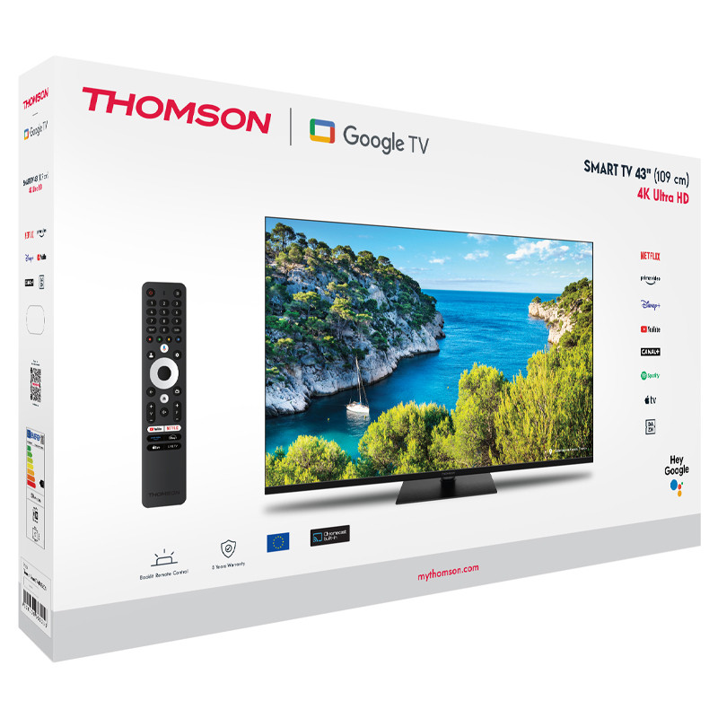 TV Thomson 43" 43UG5C14 UHD Google Tv Noir