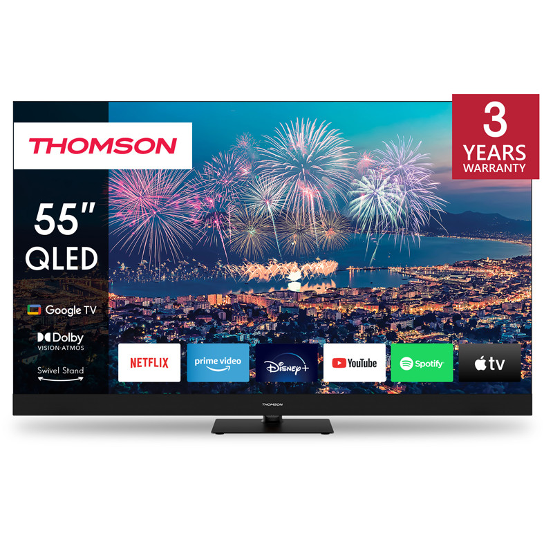 TV Thomson 55QG6C14 55" QLED Plus Smart Google Tv Noir En Tunisie TV Thomson 55QG6C14 55" QLED Plus Smart Google Tv Noir En Tunisie