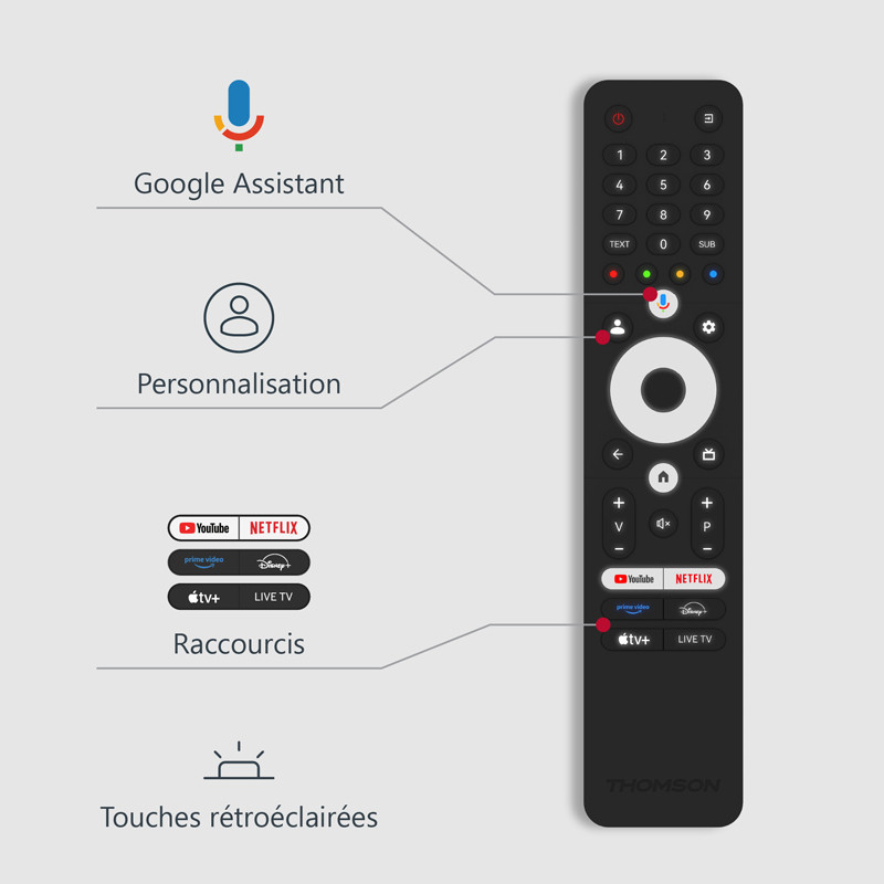 TV Thomson 55" 55UG4S14 UHD Google Tv Noir en Tunisie
