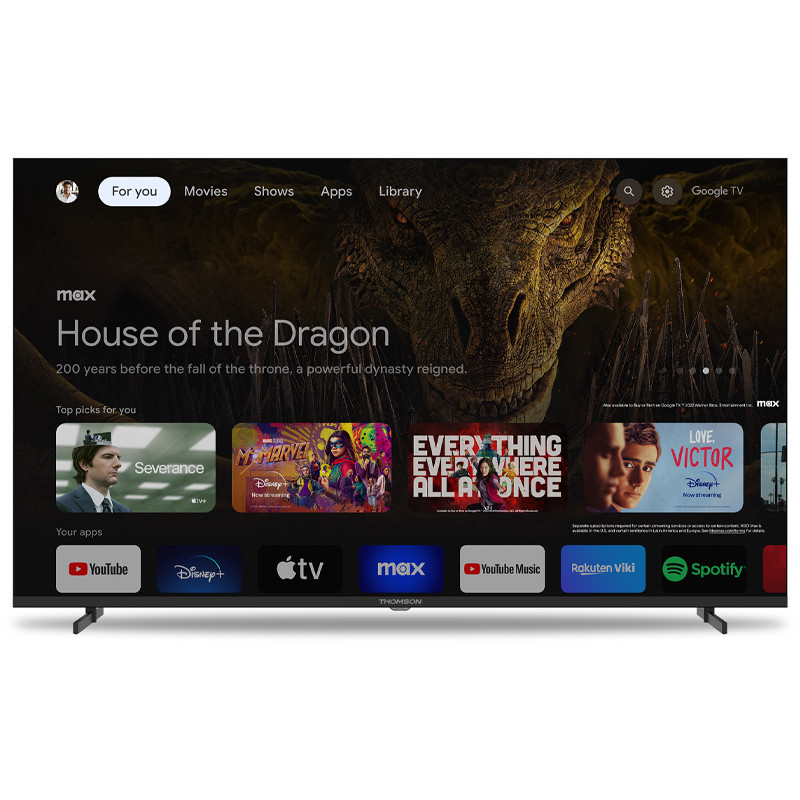 TV Thomson 55" 55UG4S14 UHD Google Tv Noir en Tunisie